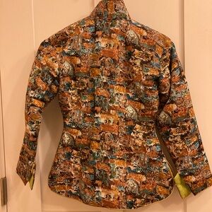 Vintage Brown and Blue Asian Jacket